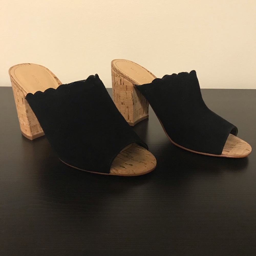 Marc Fisher Black Suede Mules